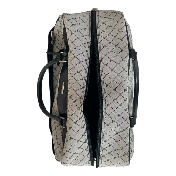 Pierre Cardin Logo Wheeled Duffel Bag Grey Black Rolling Carry-on Luggage Bag - Picture 7 of 11